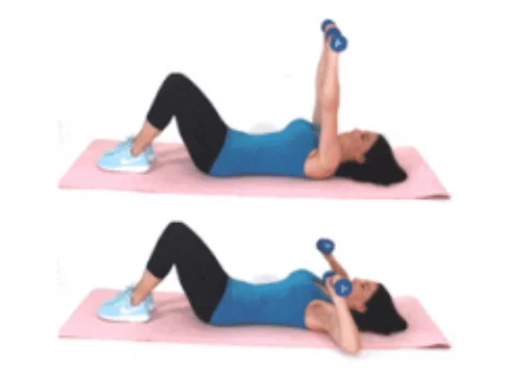 Chest Press Dumbbell Arm Exercise done by Christina Carlyle