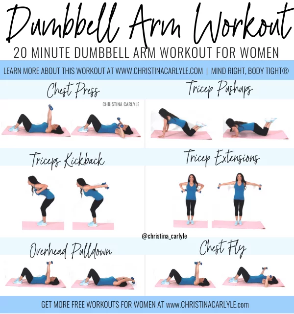Dumbbell Arm Training Women  Dumbell workout, Workout, Workout plan