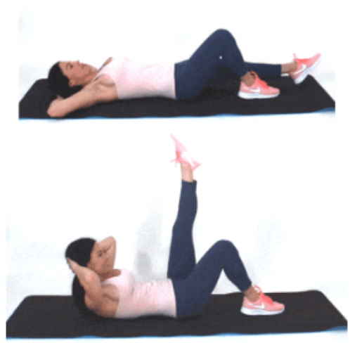 Leg Lift Crunch Exercise done by Christina Carlyle
