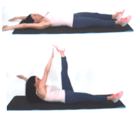 Toe Tap Crunches Exercise done by Christina Carlyle