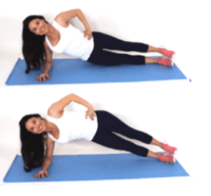 Side Plank Pulse Exercise done by Christina Carlyle