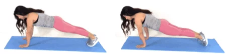 Rocking plank exercise done by Christina Carlyle