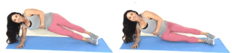 Side plank pulse exercise being done by trainer Christina Carlyle