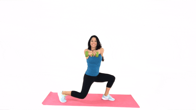 Lunge Twist Standing Ab Exercise done by Christina Carlyle