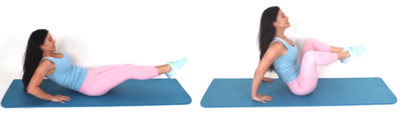 Tuck Crunch Exercise done by Christina Carlyle