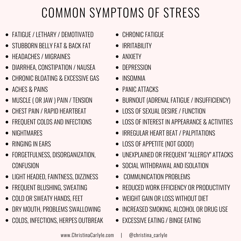 40 physical symptoms of stress that aren't weight gain