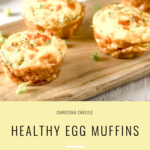 4 Egg muffins on a cooling rack and text that says Healthy Egg Muffins