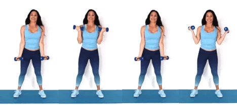 In and out Curl HIIT exercise done by Christina Carlyle