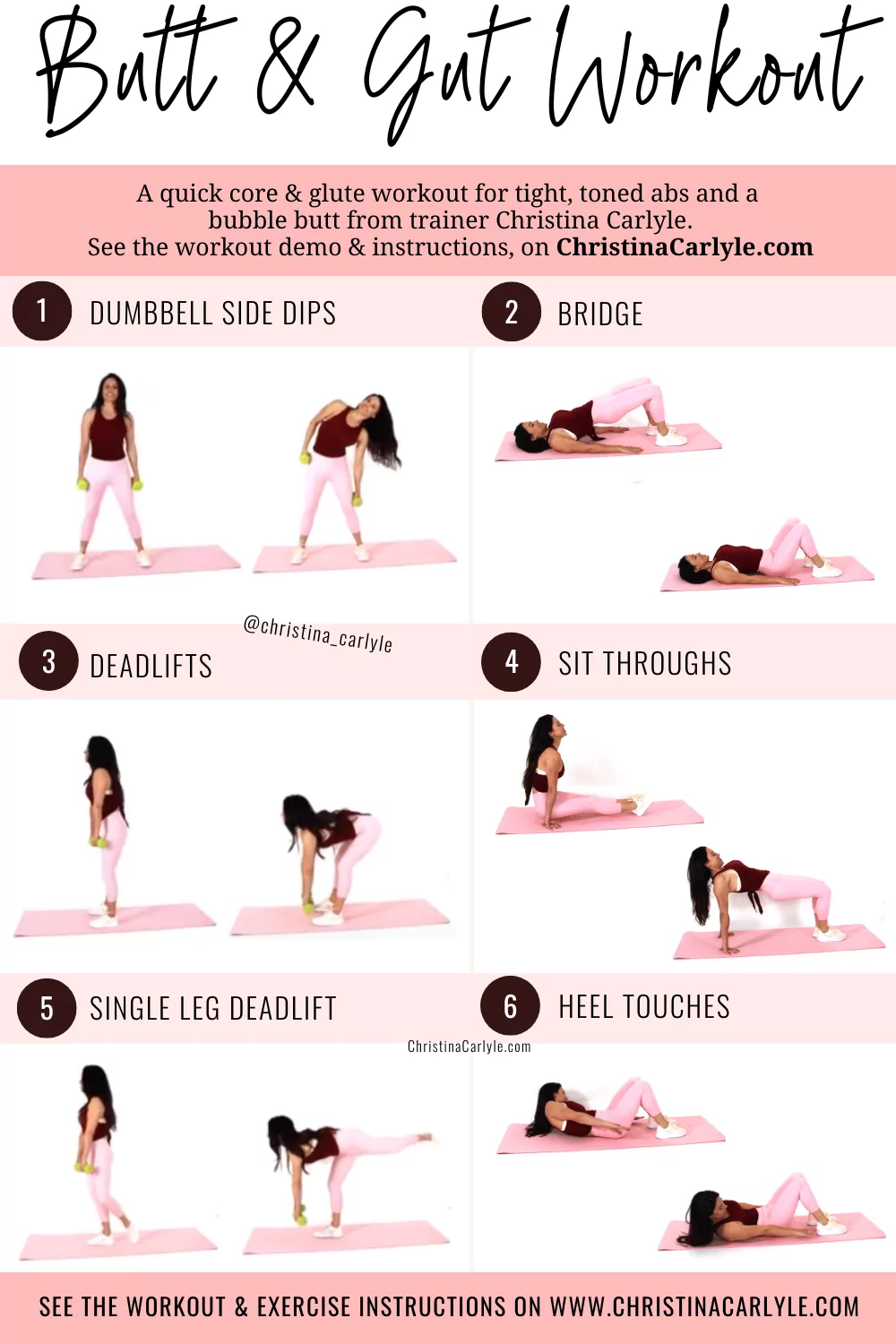 Butts and Guts Workout for Flat Abs and a Bubble Butt - Christina