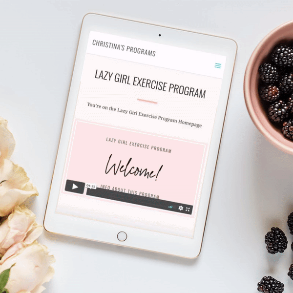 Lazy Girl Program - Christina Carlyle a preview of the Lazy Girl Exercise Program on an ipad