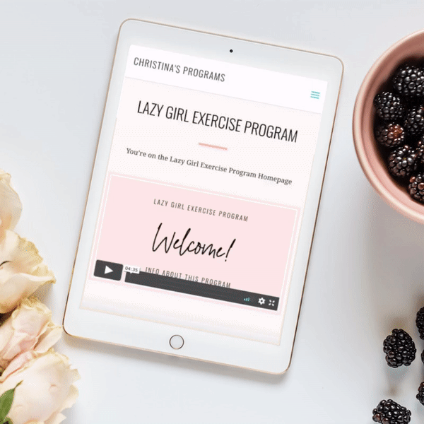a preview of the Lazy Girl Exercise Program on an ipad