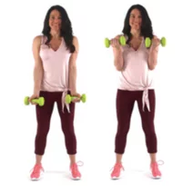 Bicep Curls Arm Exercise with Weights being done by trainer Christina Carlyle