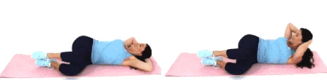 Christina Carlyle doing a side plank ab exercise at home