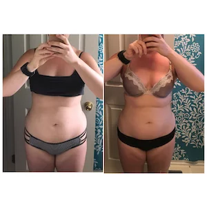 before and after results from using Christina Carlyle's Lazy Girl Exercise Program