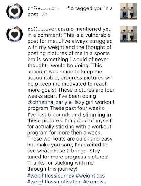 Lazy Girl Program Results from a client testimonial