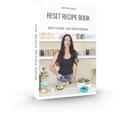 a eBook cover of Christina Carlyle's Reset Cleanse Recipe Book
