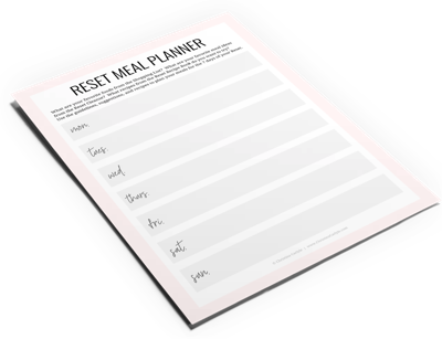 a copy of Christina Carlyle's Reset Cleanse Meal Planner Template