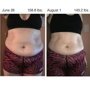 before and after results from using Christina Carlyle's Lazy Girl Exercise Program