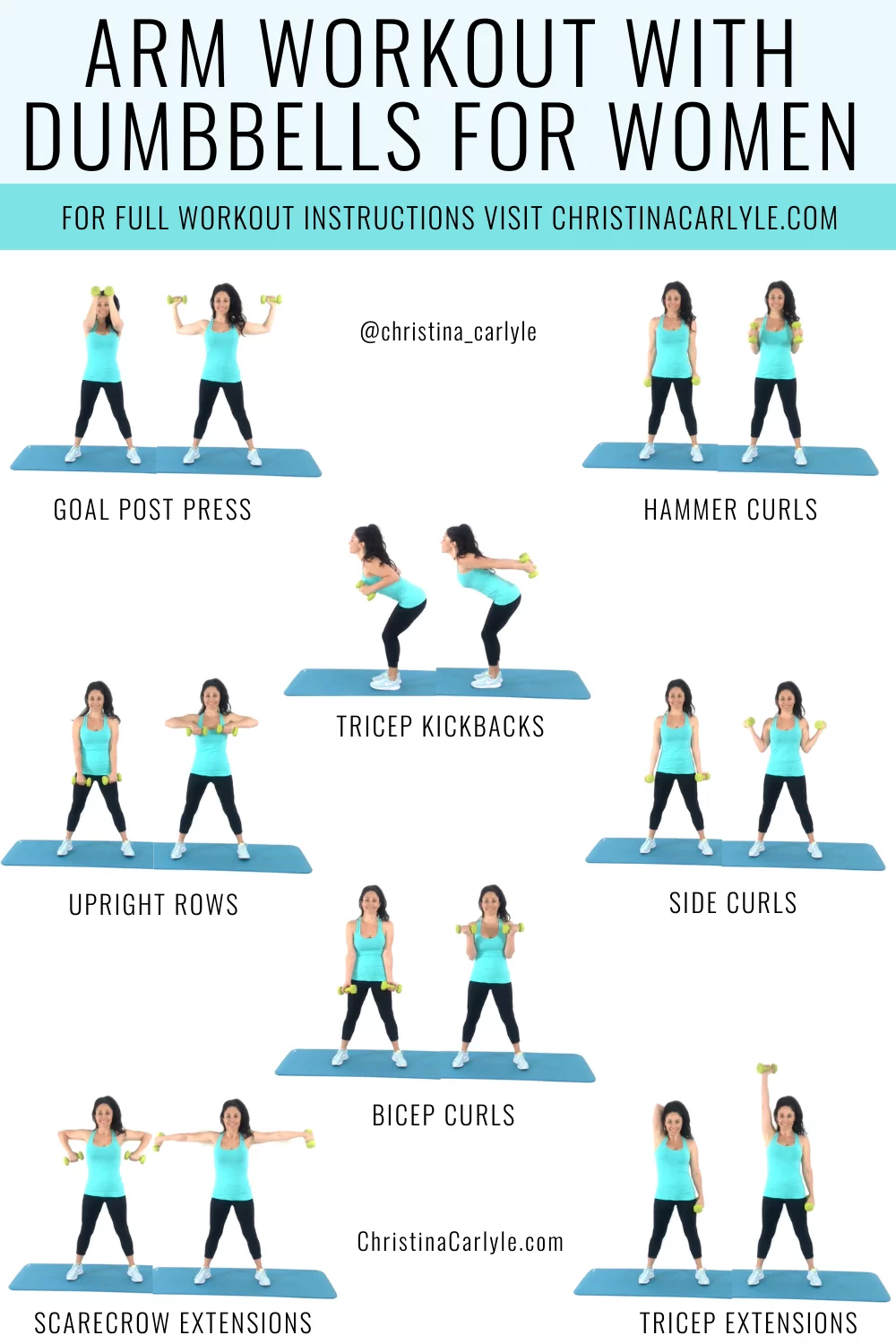 6 Day Dumbbell Arm Exercises For Female Beginners for Women Fitness