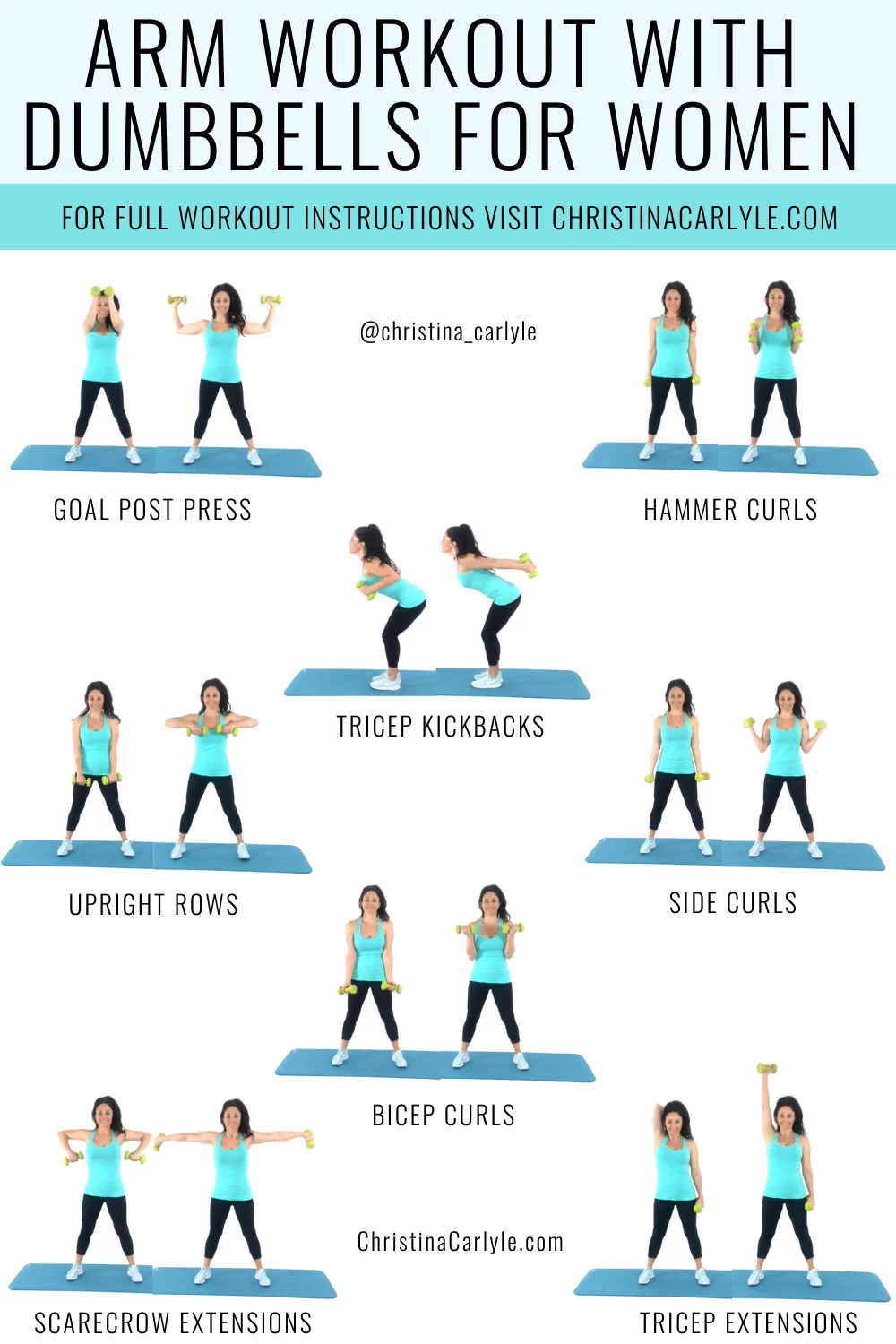 6 Day Dumbbell Arm Exercises For Female Beginners for Women