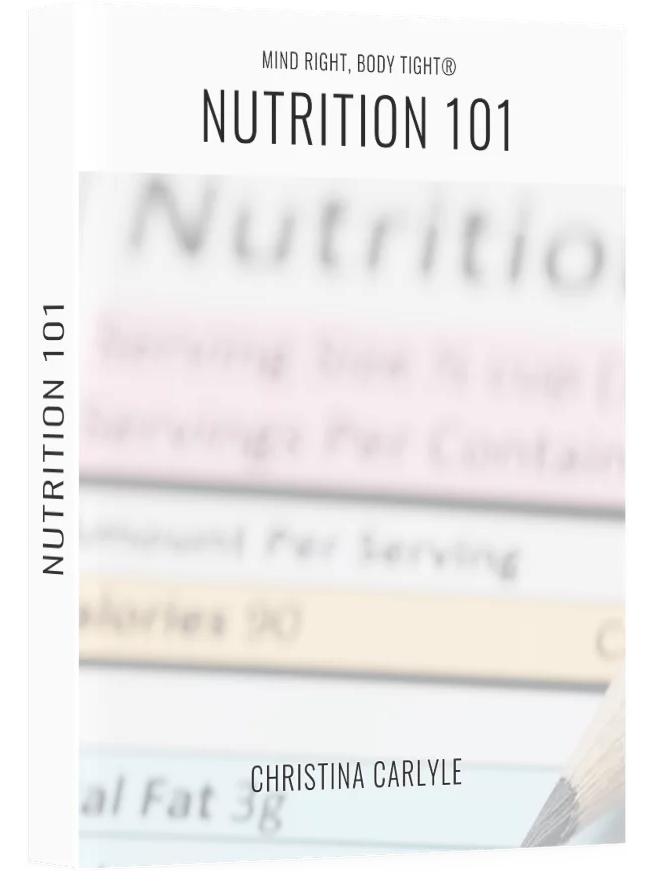 the Nutrition 101 eBook Cover by nutritionist Christina Carlyle
