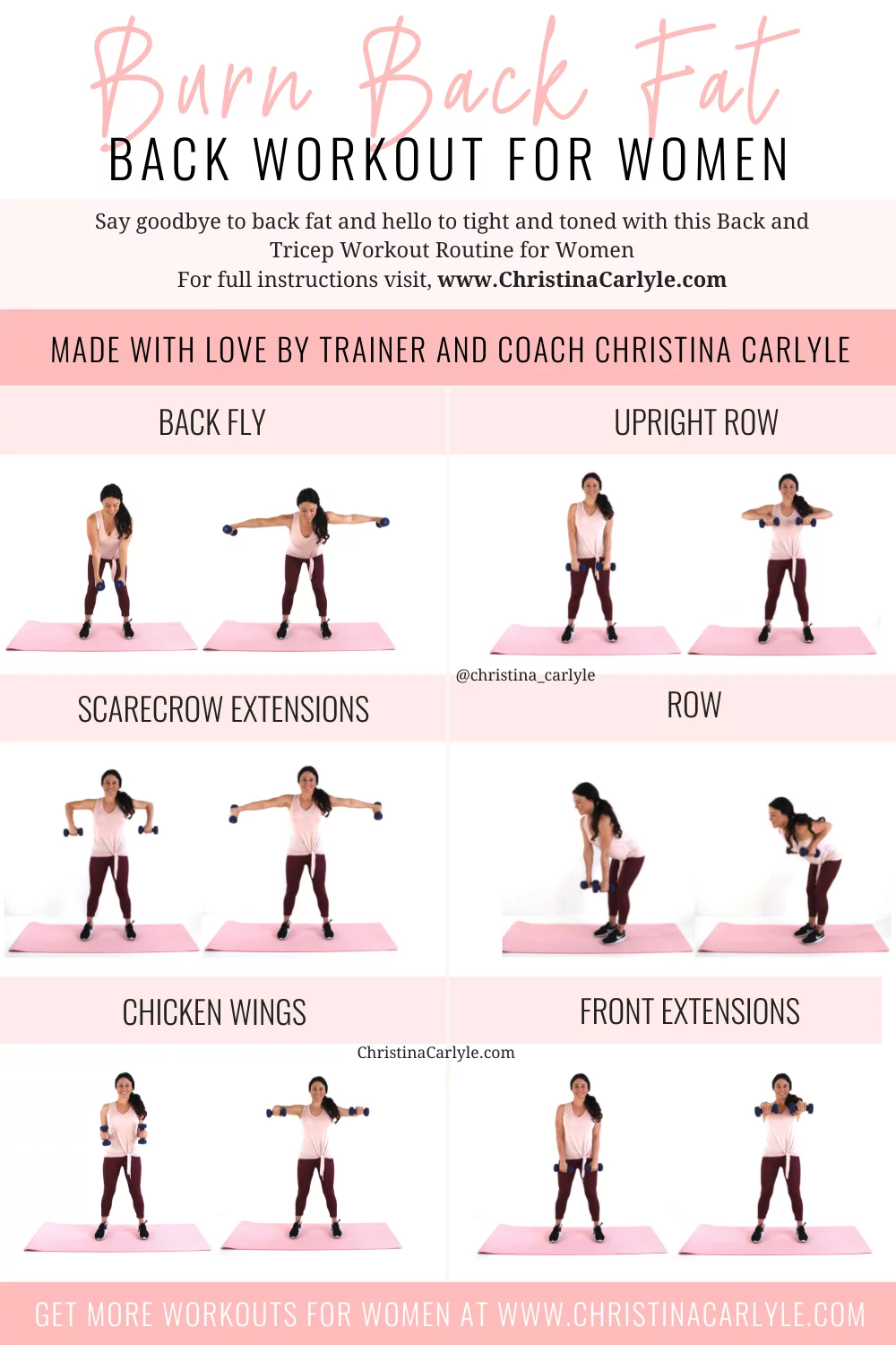 Quick & Easy Fat Burning Back Workout for Women | Christina Carlyle