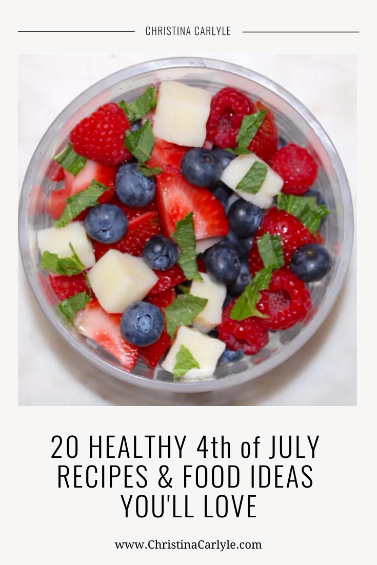 a photo of Healthy Chicken Kabobs and text that says Healthy 4th of July Recipes and Food Ideas You'll Love