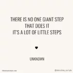 there's no one giant step that does it weight loss motivational quote from Christina Carlyle