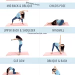 trainer Christina Carlyle demonstrating 10 upper and lower back exercises and text that says The Best Upper & Lower Back Stretches For Back Pain & Post Workouts