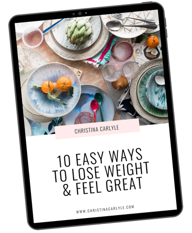 10 easy ways to lose weight & feel great eBook copy an eBook cover that says 10 Antidiet Biohacks eBook by Christina Carlyle