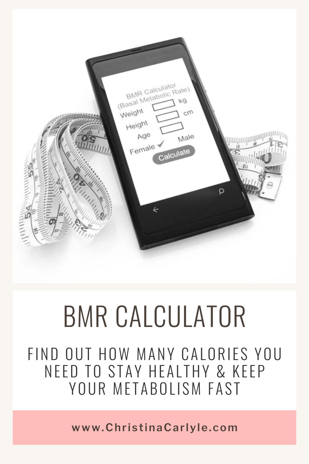 A picture of a BMR calculator and text that says BMR Calculator