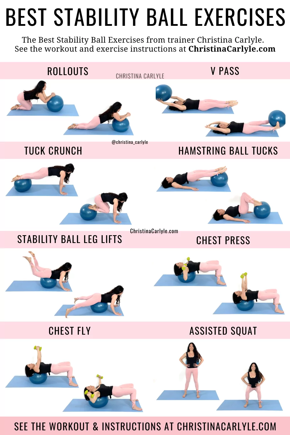 Exercises with the gym ball