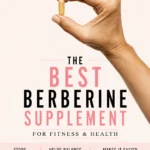 Pinterest pin for the best berberine supplement featuring a hand holding a capsule with text about stopping cravings, helping balance blood sugar, and making it easier to get fit and healthy, from Dr. Christina Carlyle.