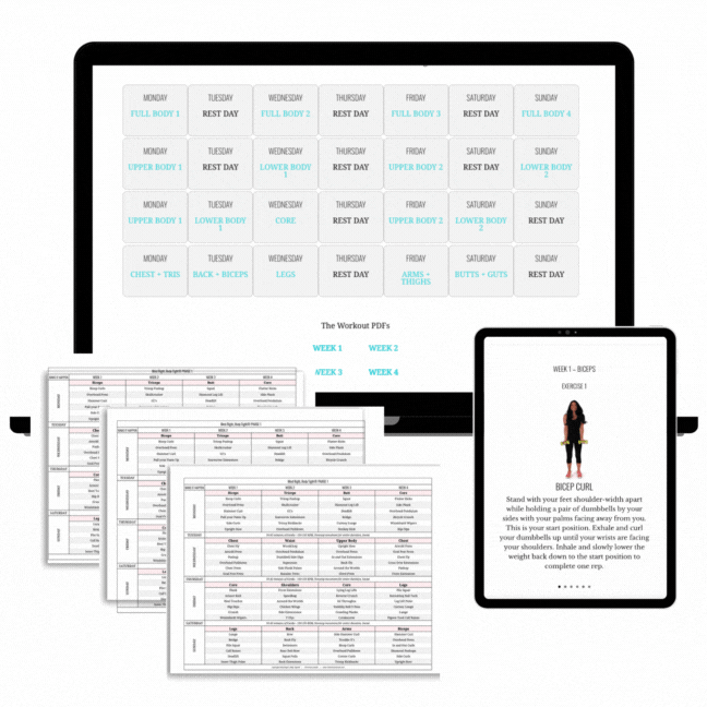 MRBT schedules and workouts samples of the Mind Right, Body Tight workout schedule PDFs
