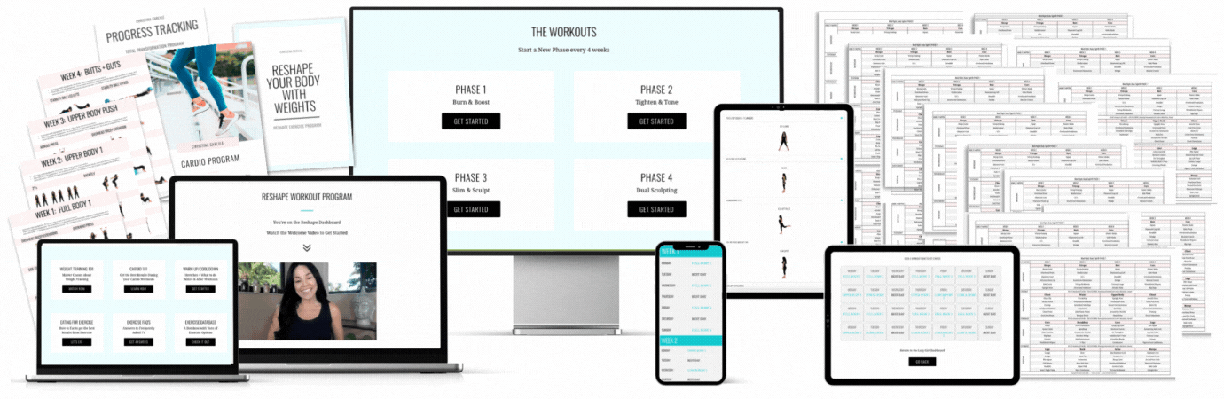 Reshape Program workouts, masterclasses, and bonuses