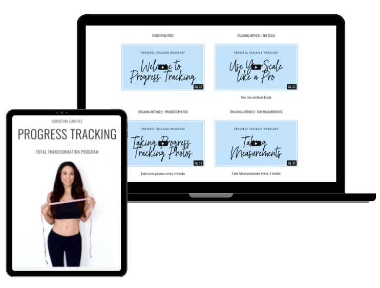 progress training the Progress Tracking Training from nutritionist Christina Carlyle on a computer screen