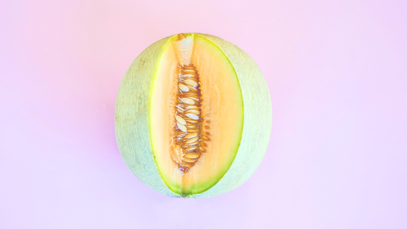 Melon sliced open