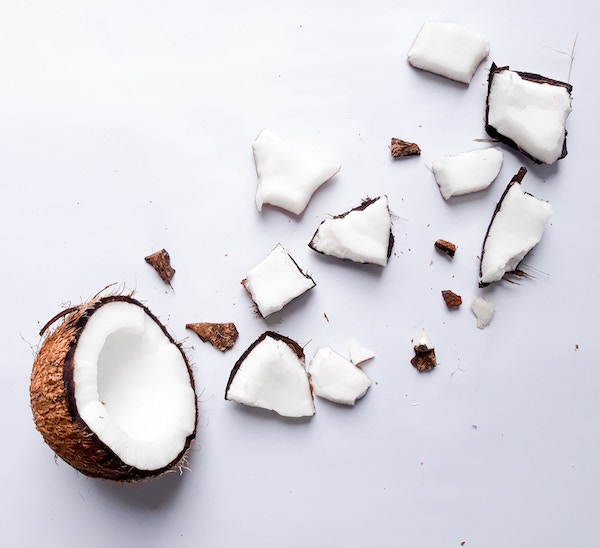 a coconut flatlay