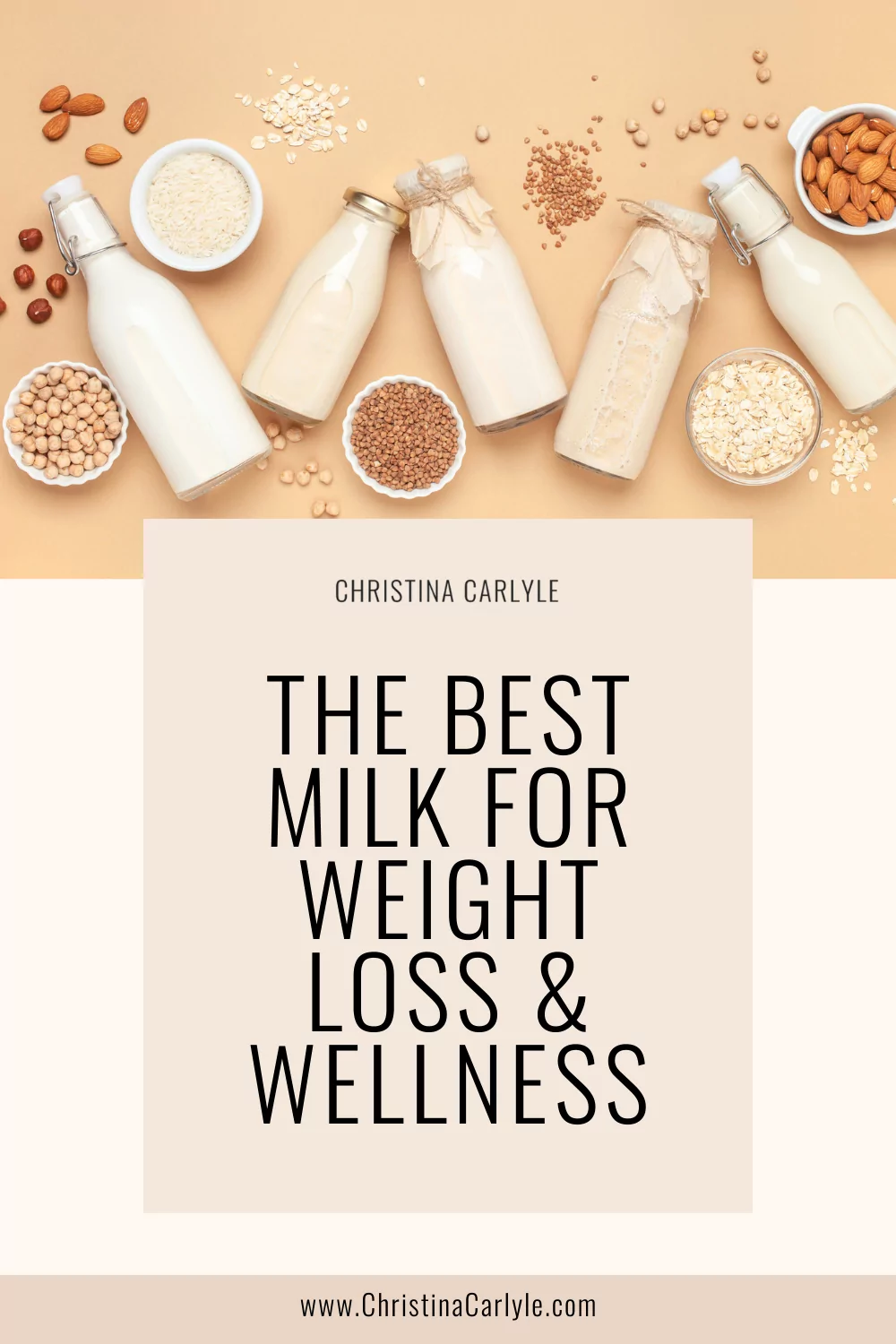 5 different types of milk and text that says The Best Milk for Weight Loss and Wellness