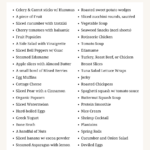 text that says 45 Healthy Snacks and a list of the snack options