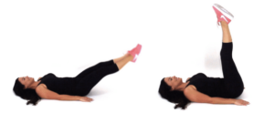Christina Carlyle doing a Lying Leg LIft Core Exercise