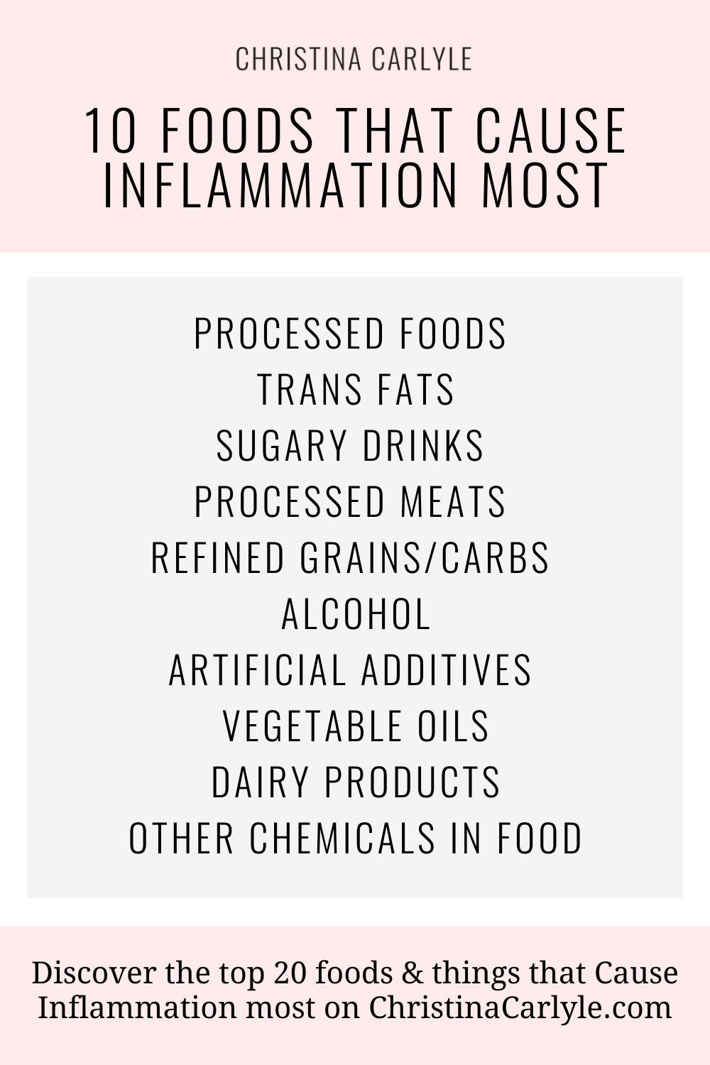an infographic with the top 10 foods that cause inflammation