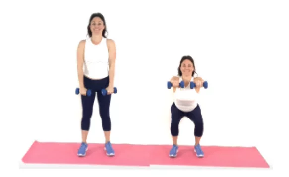 Squat Extensions HIIT Exercise being done by Trainer Christina Carlyle