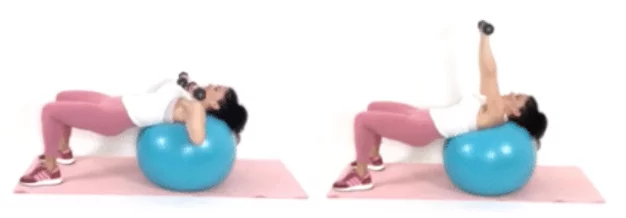 Chest Press exercise - Christina Carlyle Chest Press exercise being done by trainer Christina Carlyle
