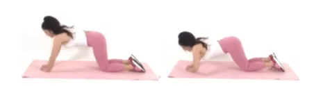 trainer Christina Carlyle doing a diamond pushup exercise for armpit fat