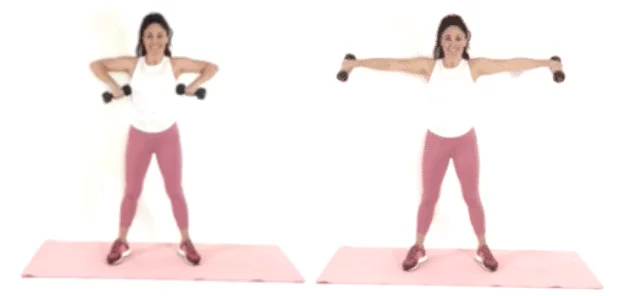 Scarecrow Extension exercise - Christina Carlyle Scarecrow Extension tricep exercise being done by trainer Christina Carlyle