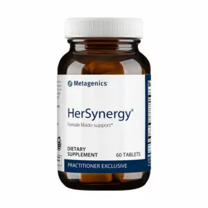 a bottle of HerSynergy Metagentics Natural Libido Support supplements