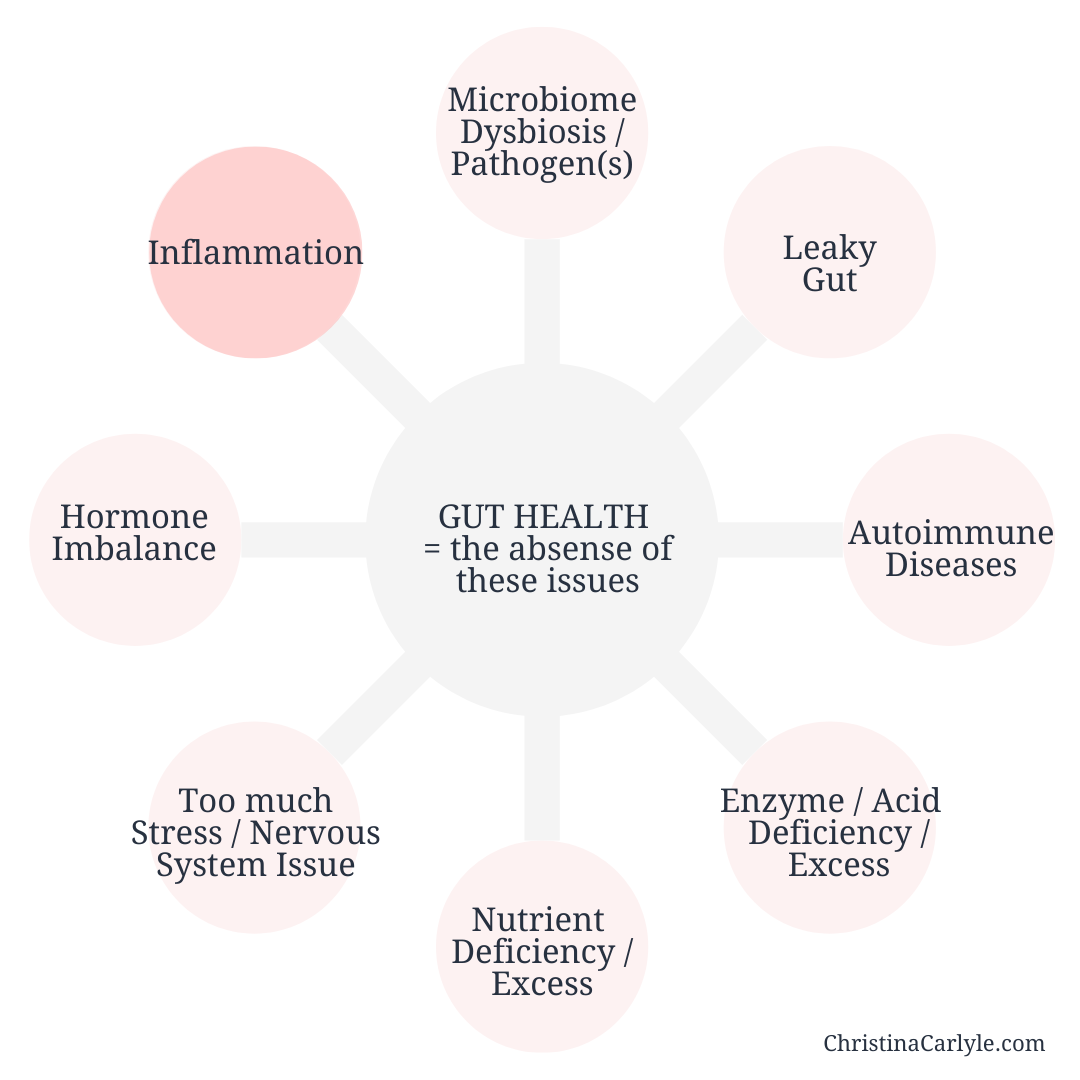 an infographic showing how inflammation relates to overall gut health
