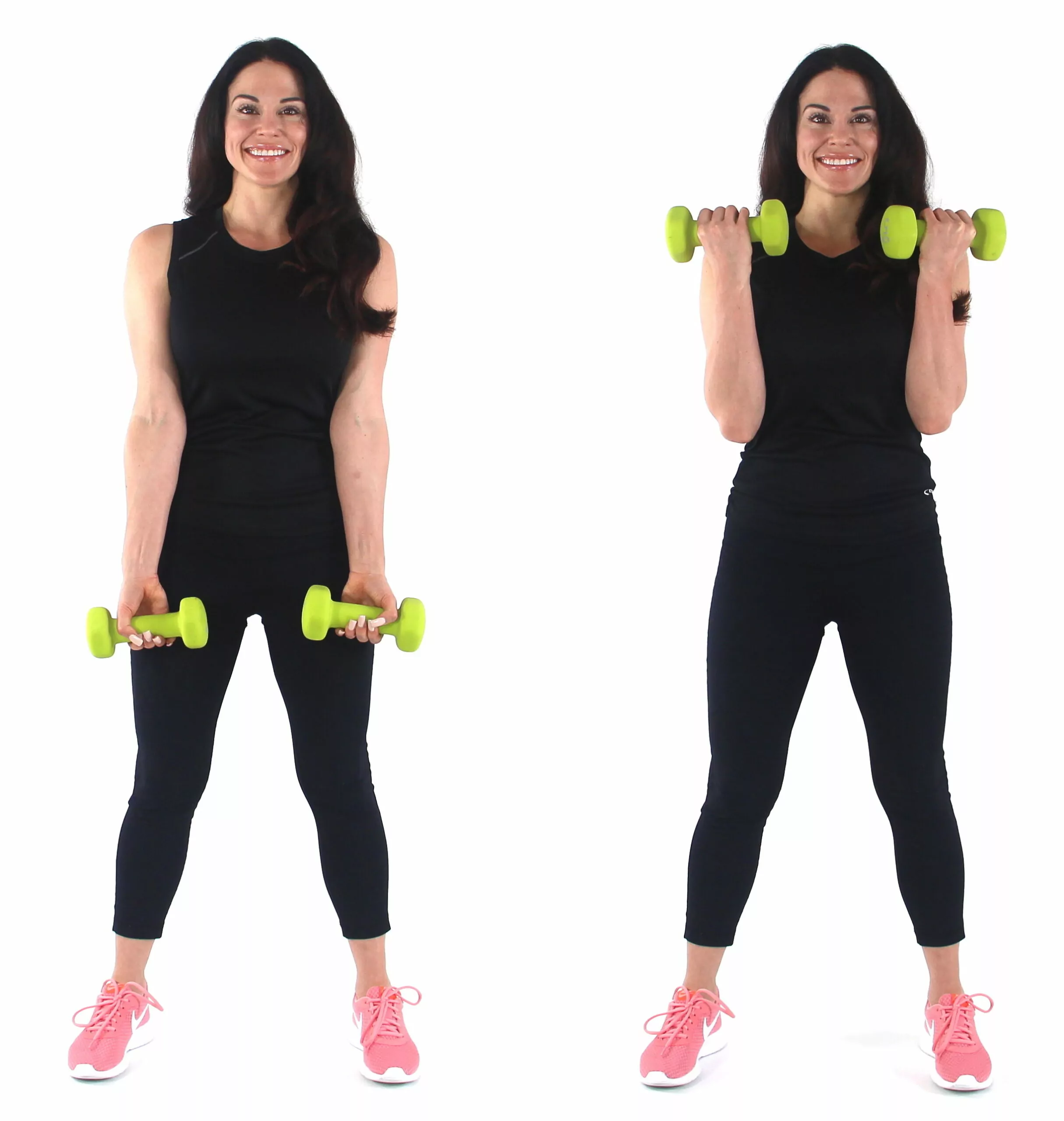trainer Christina Carlyle doing a bicep curl