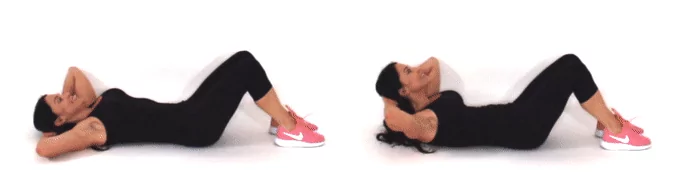 Christina Carlyle doing a Basic Crunch Ab Exercise